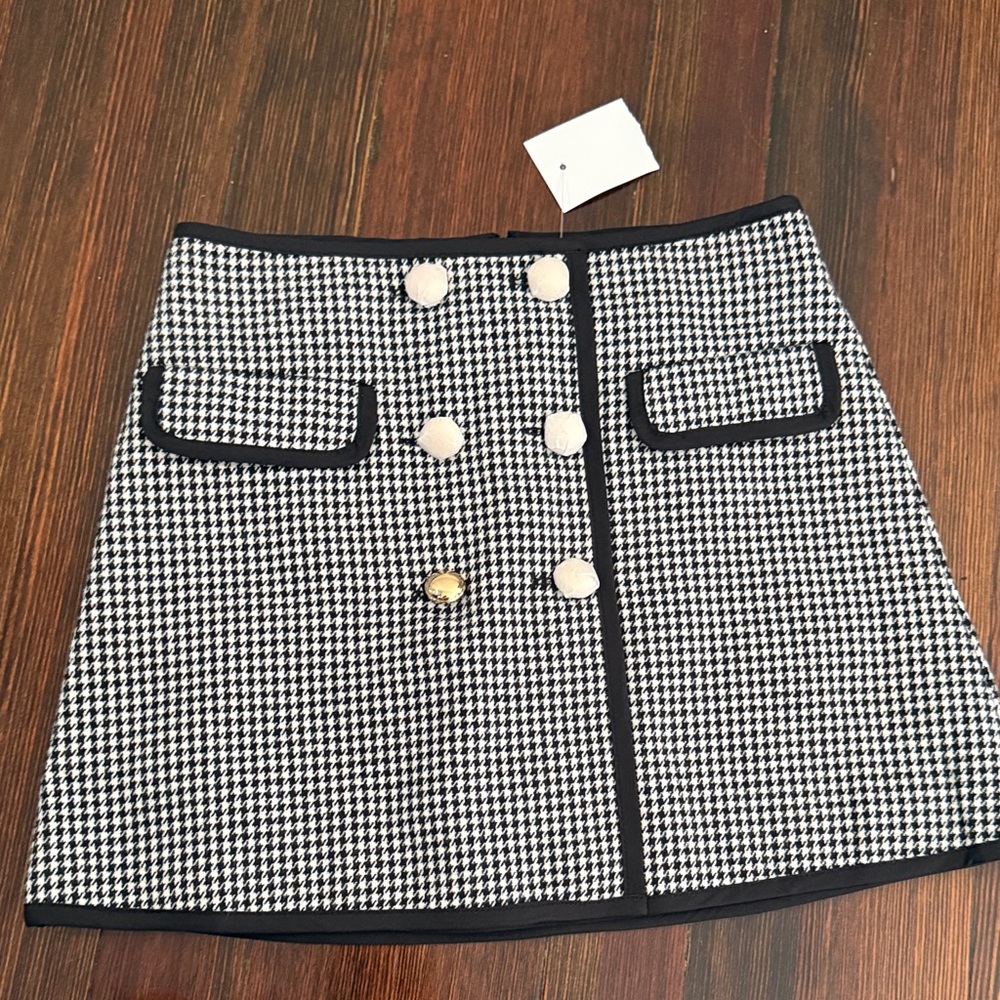 Crewcuts Stylish Black and White Houndstooth Skirt